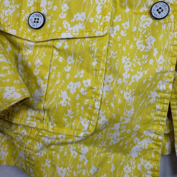 Cabi Field Jacket Womens Size Small Daisy Floral Print Buttons Yellow Pockets - Picture 9 of 9